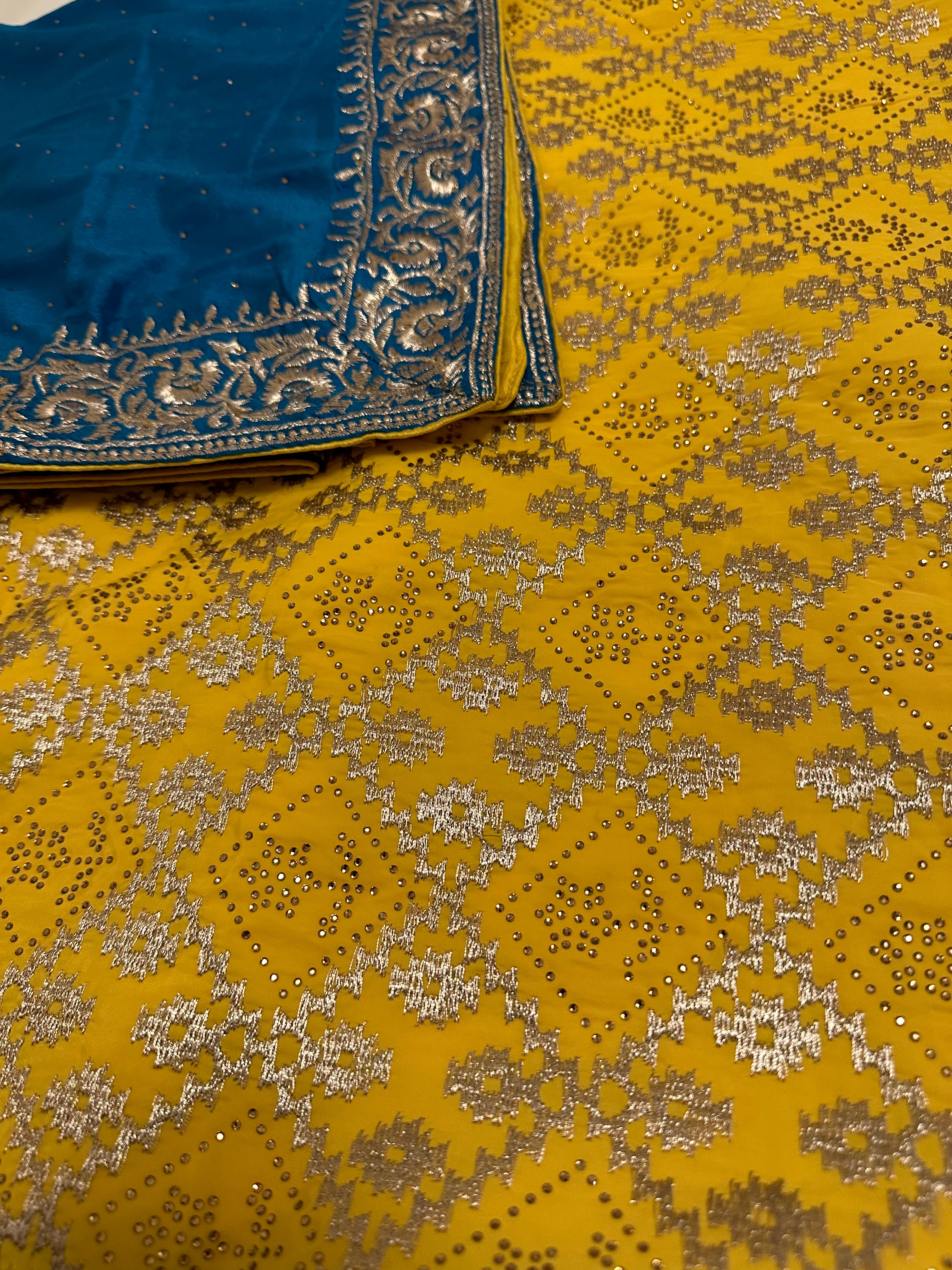Yellow and Blue Unstitched Suit