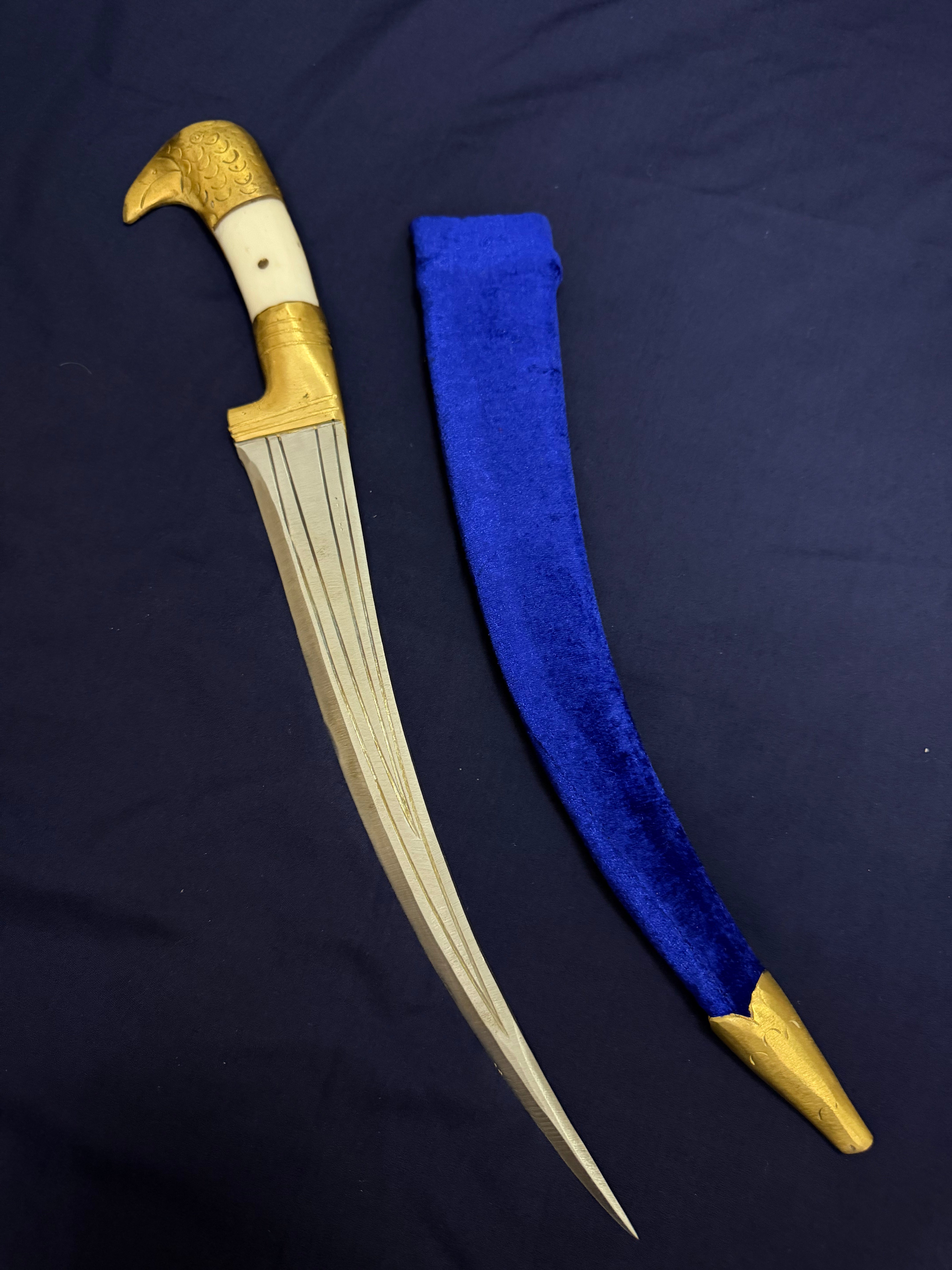 18" Blue Velvet Kirpan