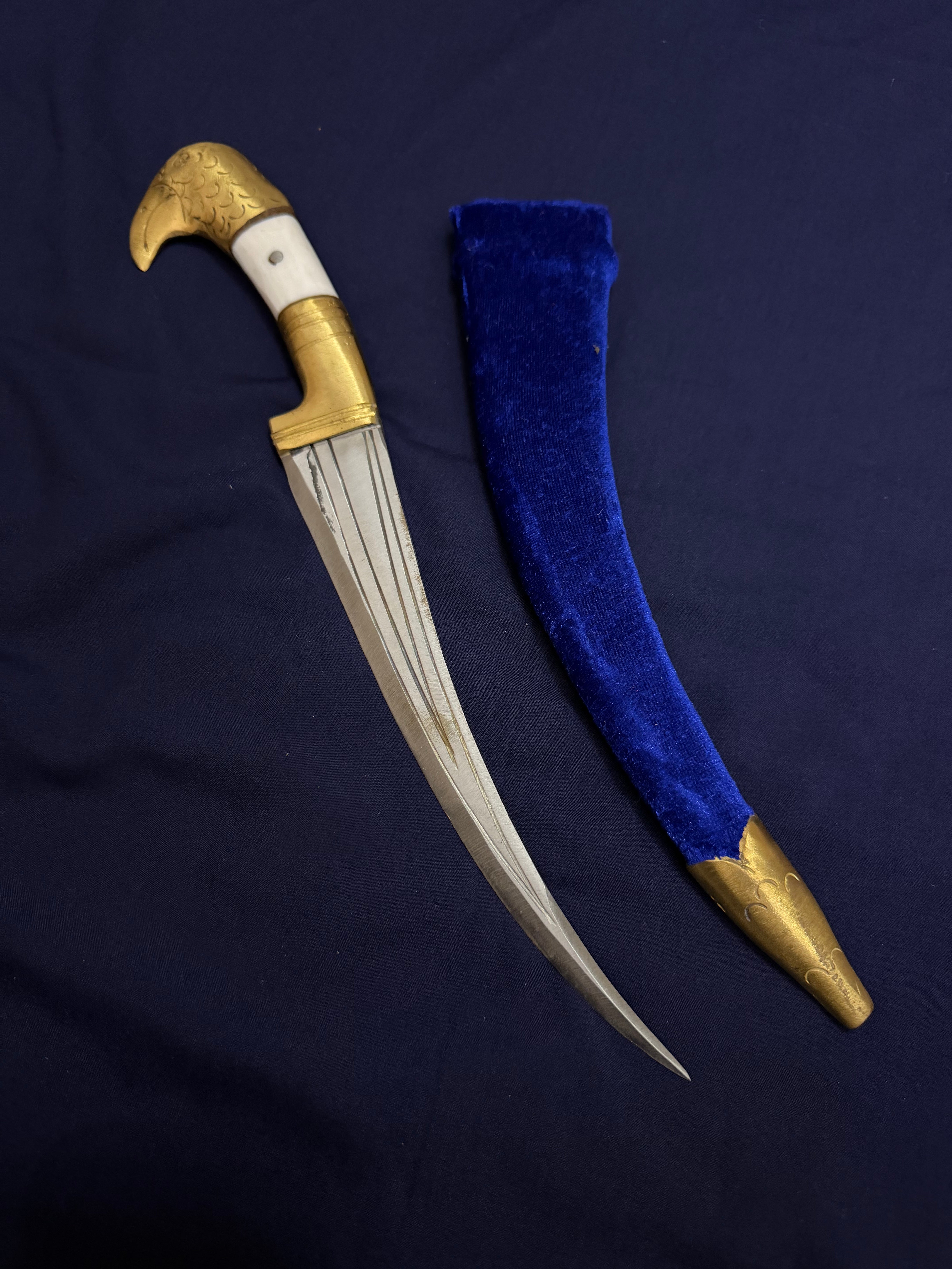 18" Blue Velvet Kirpan