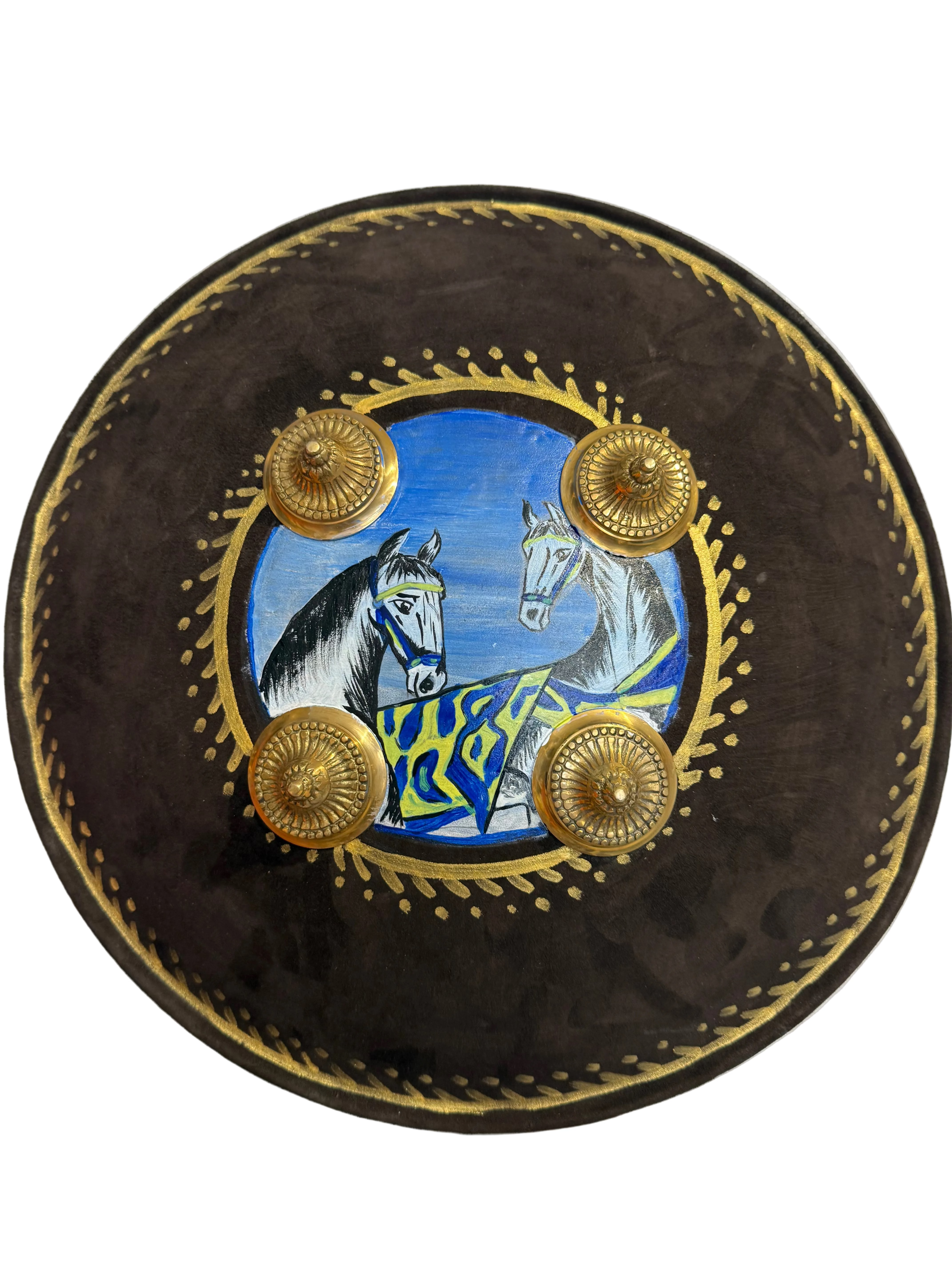 14" Brown painted dhaal