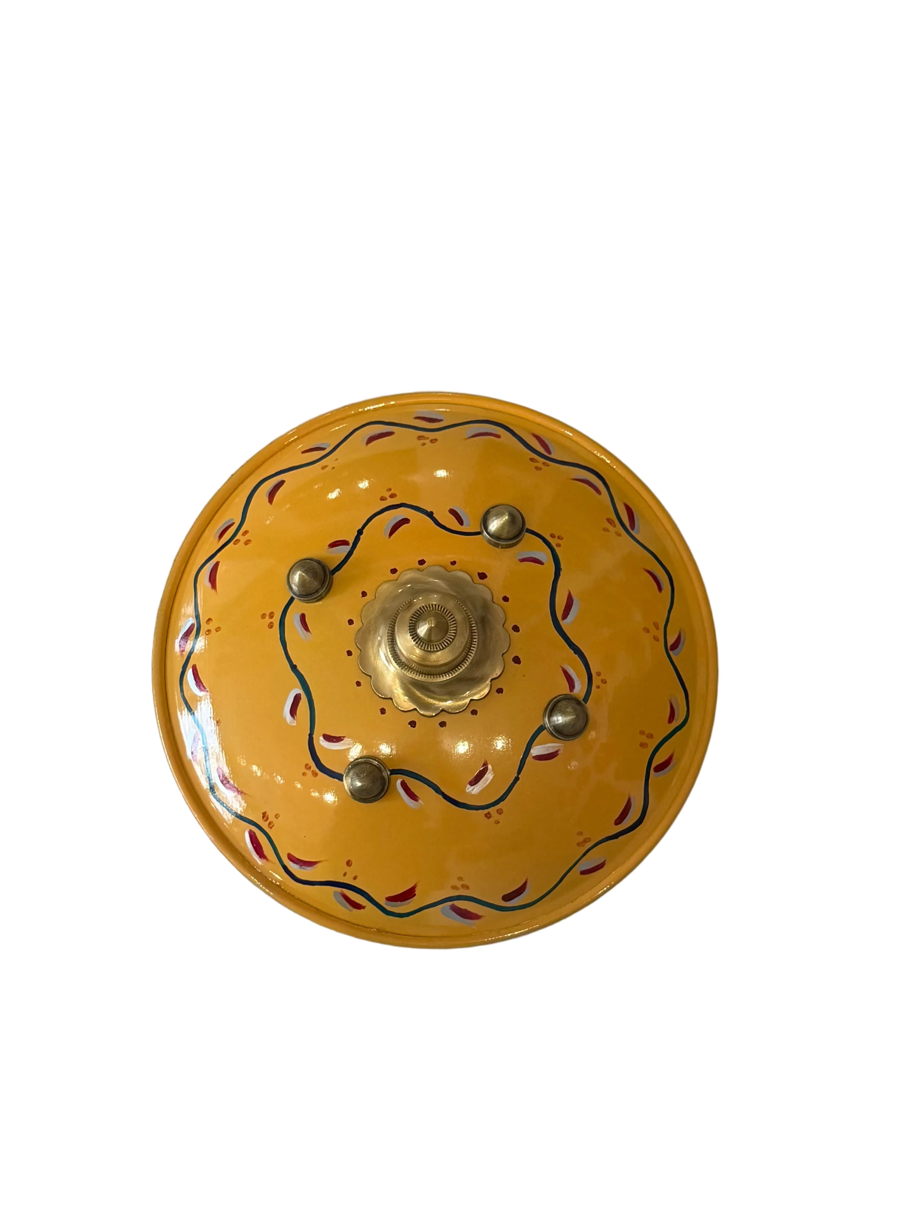 10" Yellow Hand painted Dhaal