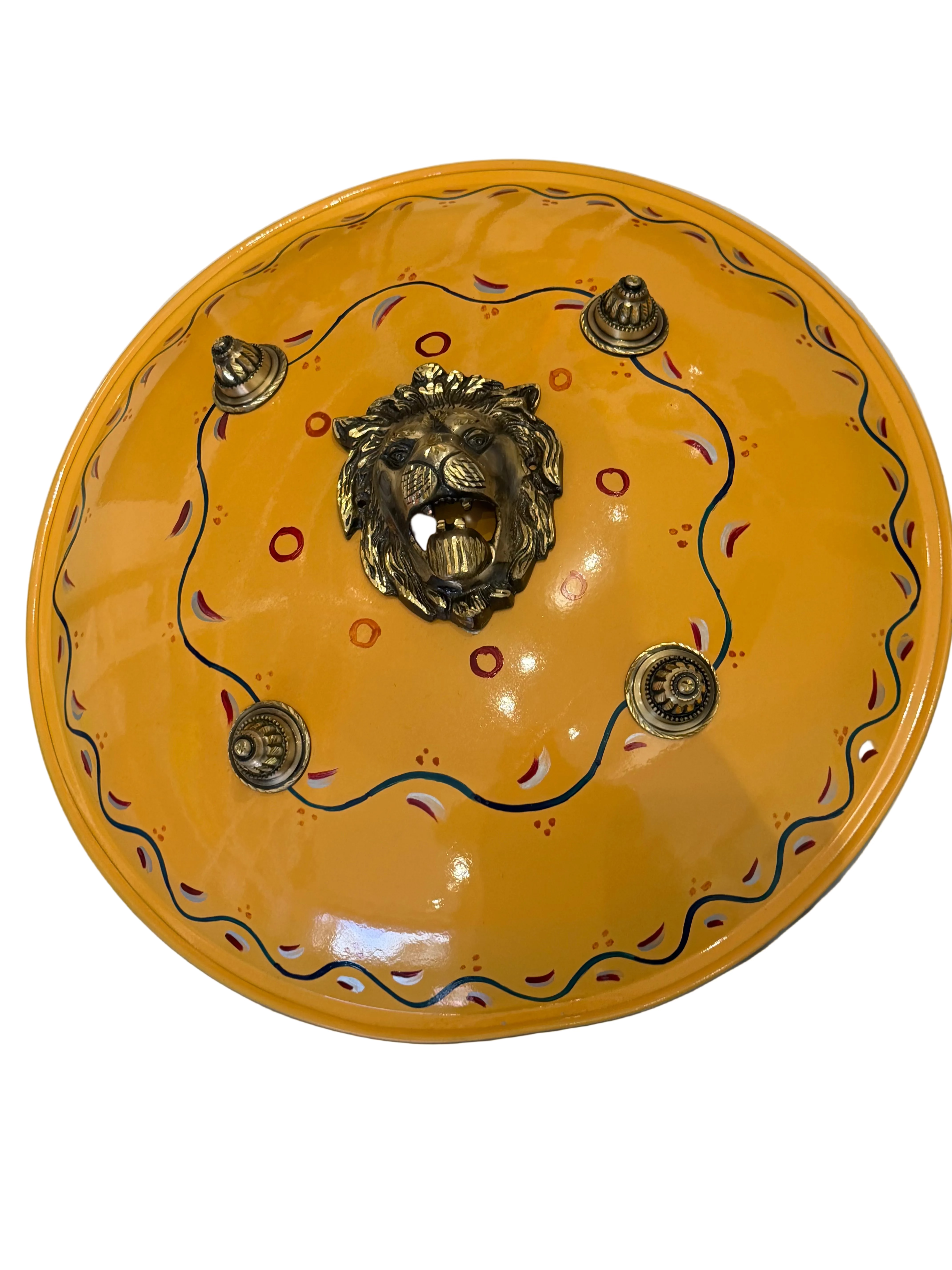 18" Yellow Painted Dhaal