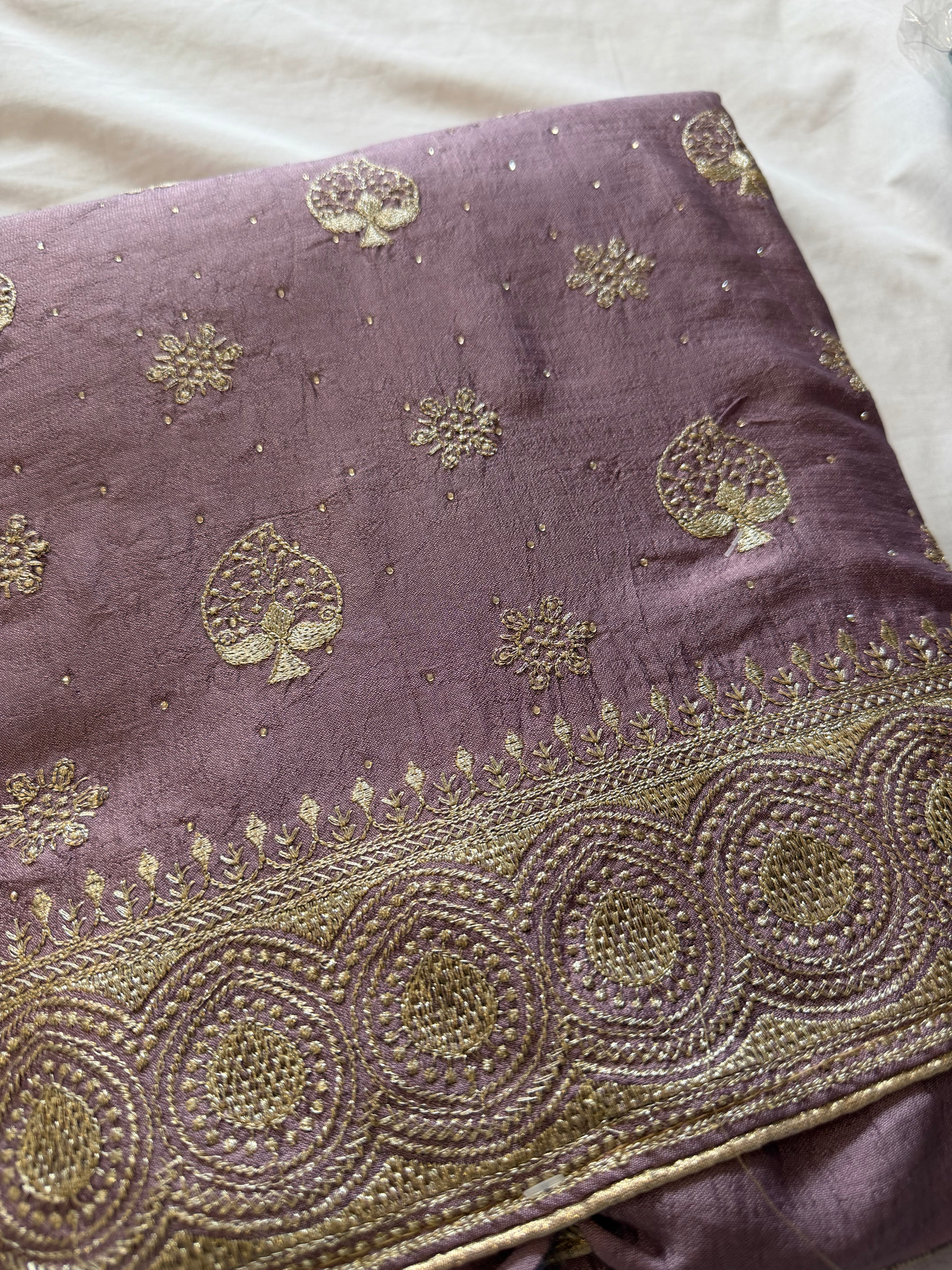 Light Purple Kadai Soft Unstitched Suit