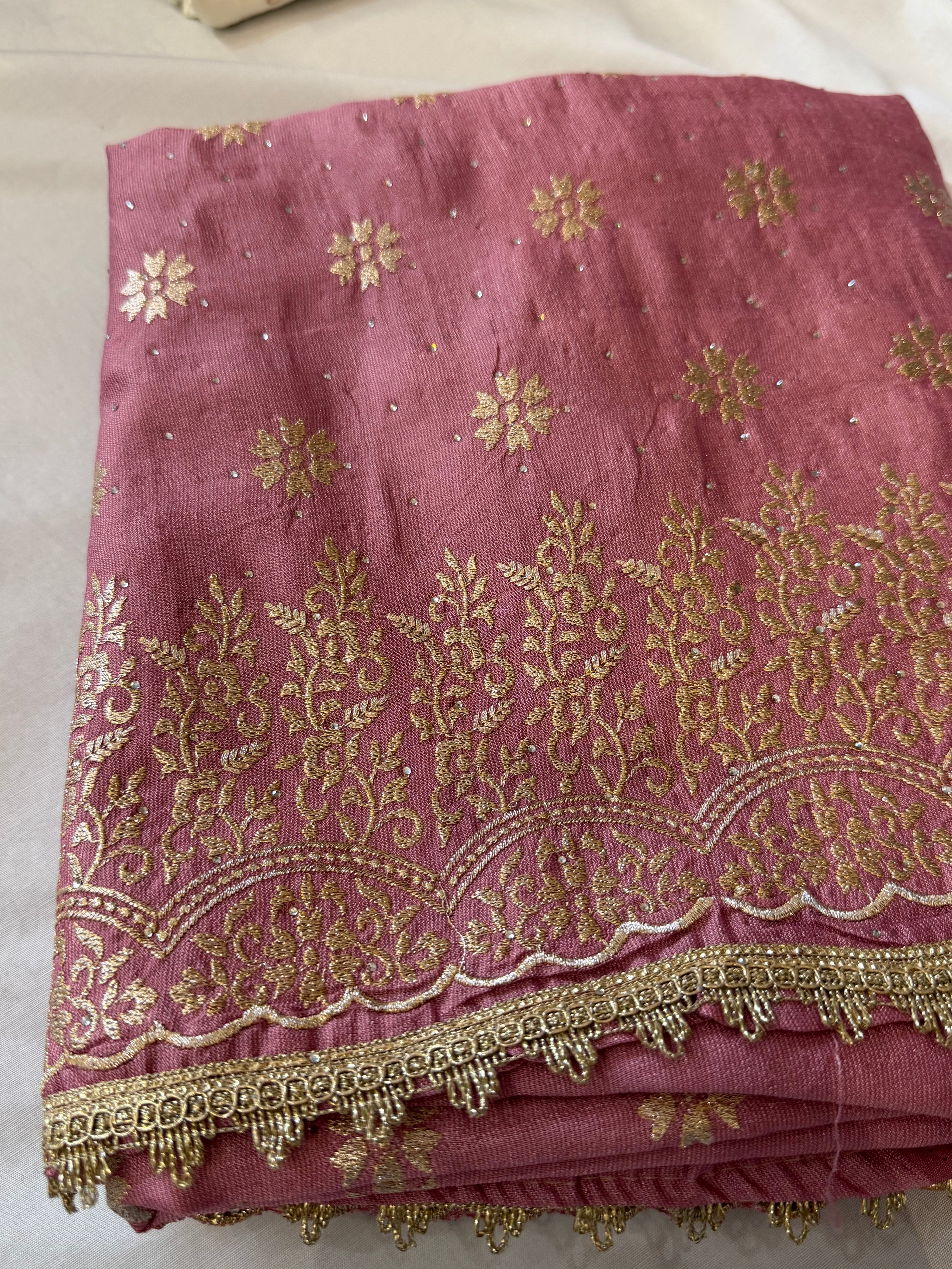 Pink Silk unstitched suit
