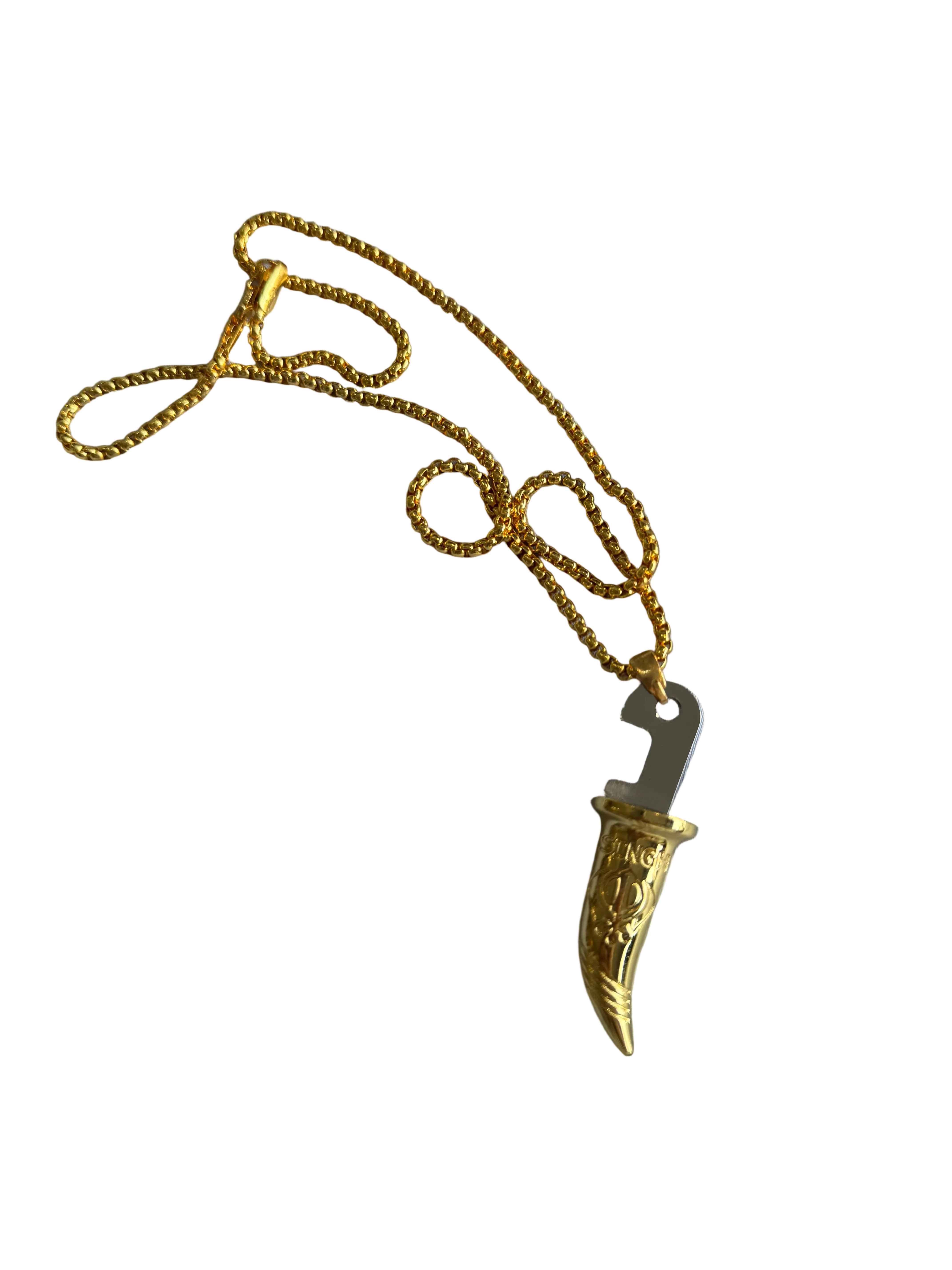 Gold Kirpan Necklace