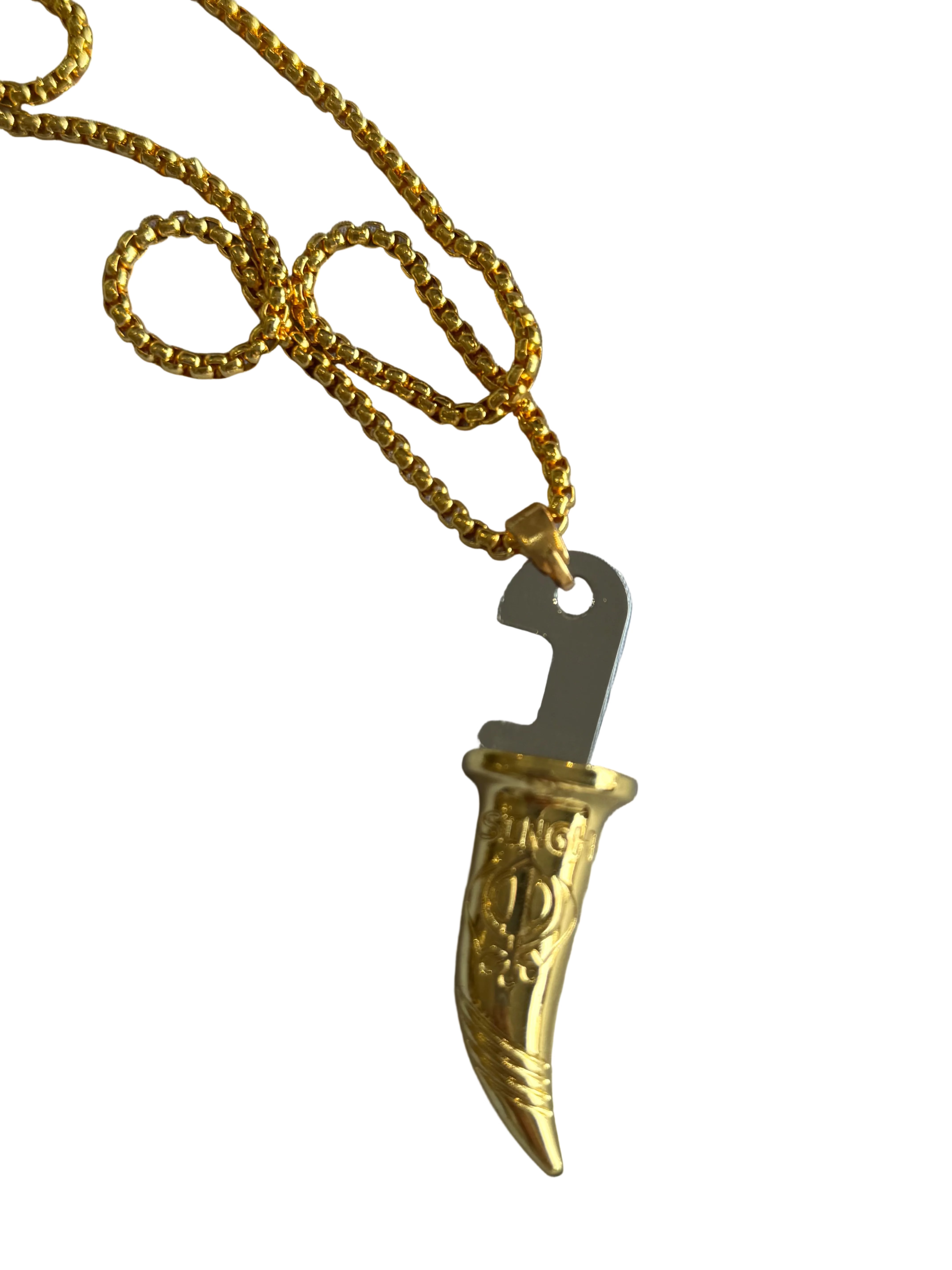 Gold Kirpan Necklace