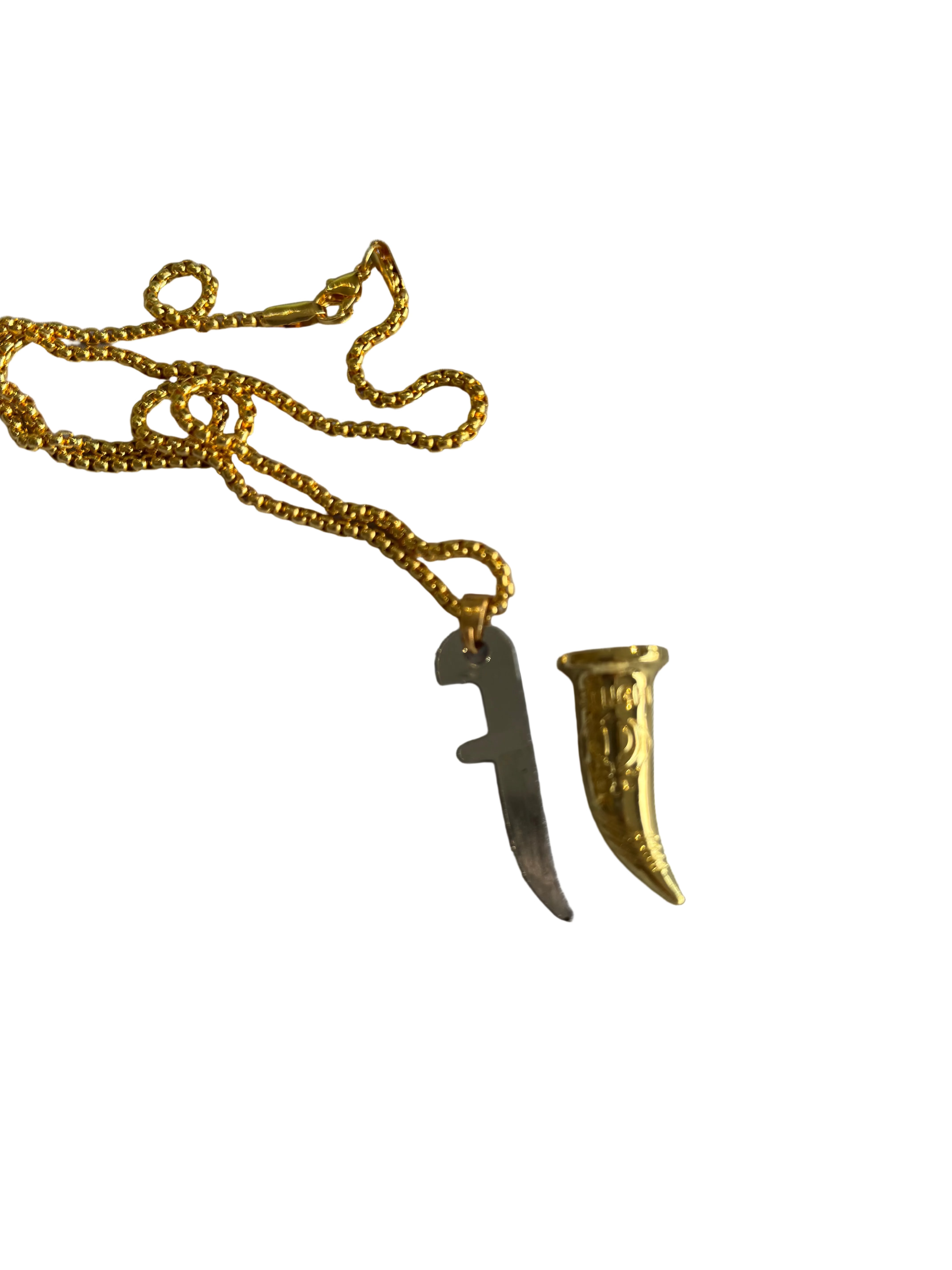 Gold Kirpan Necklace