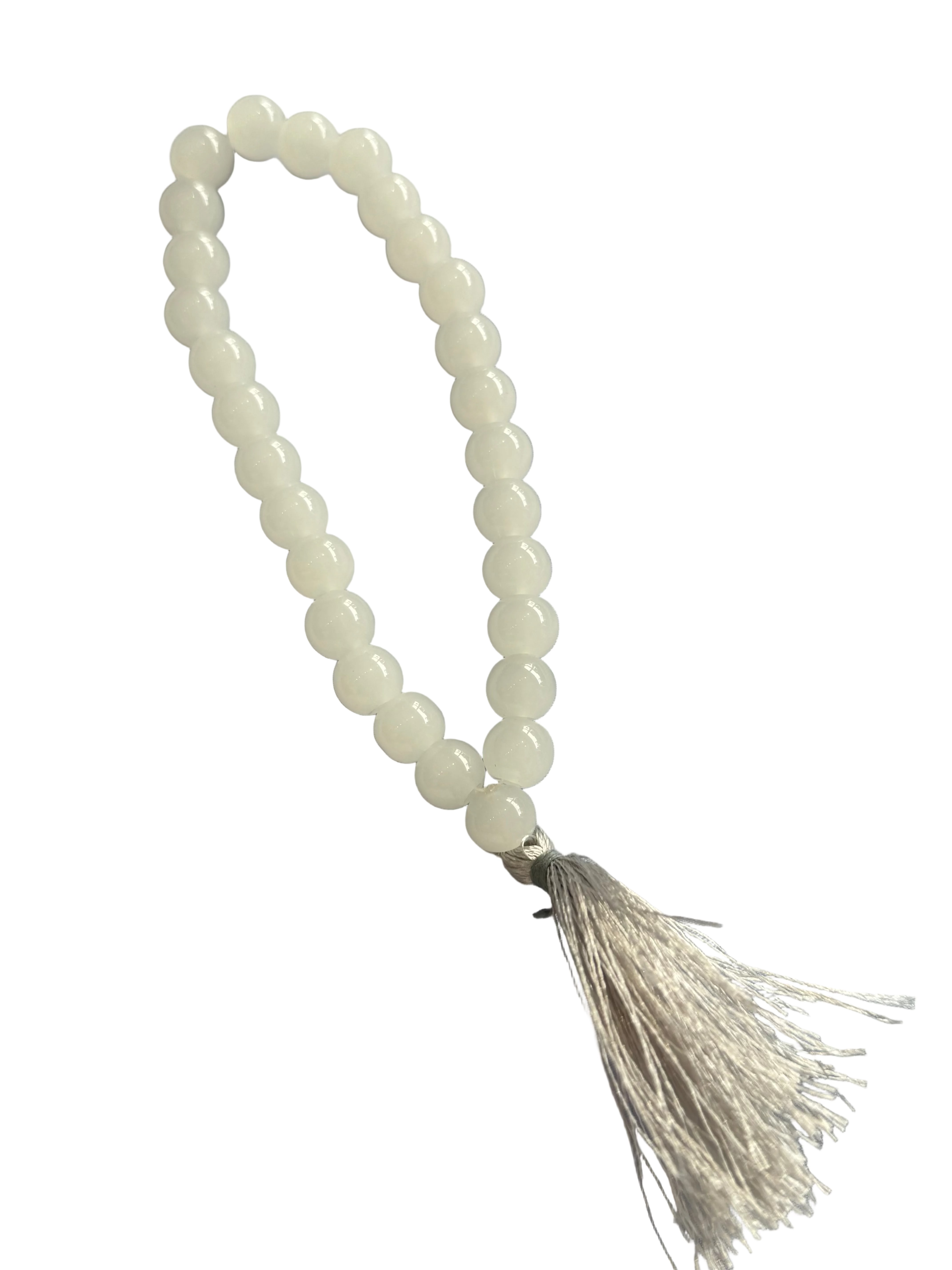Pearl White Bead Mala – 28 Beads