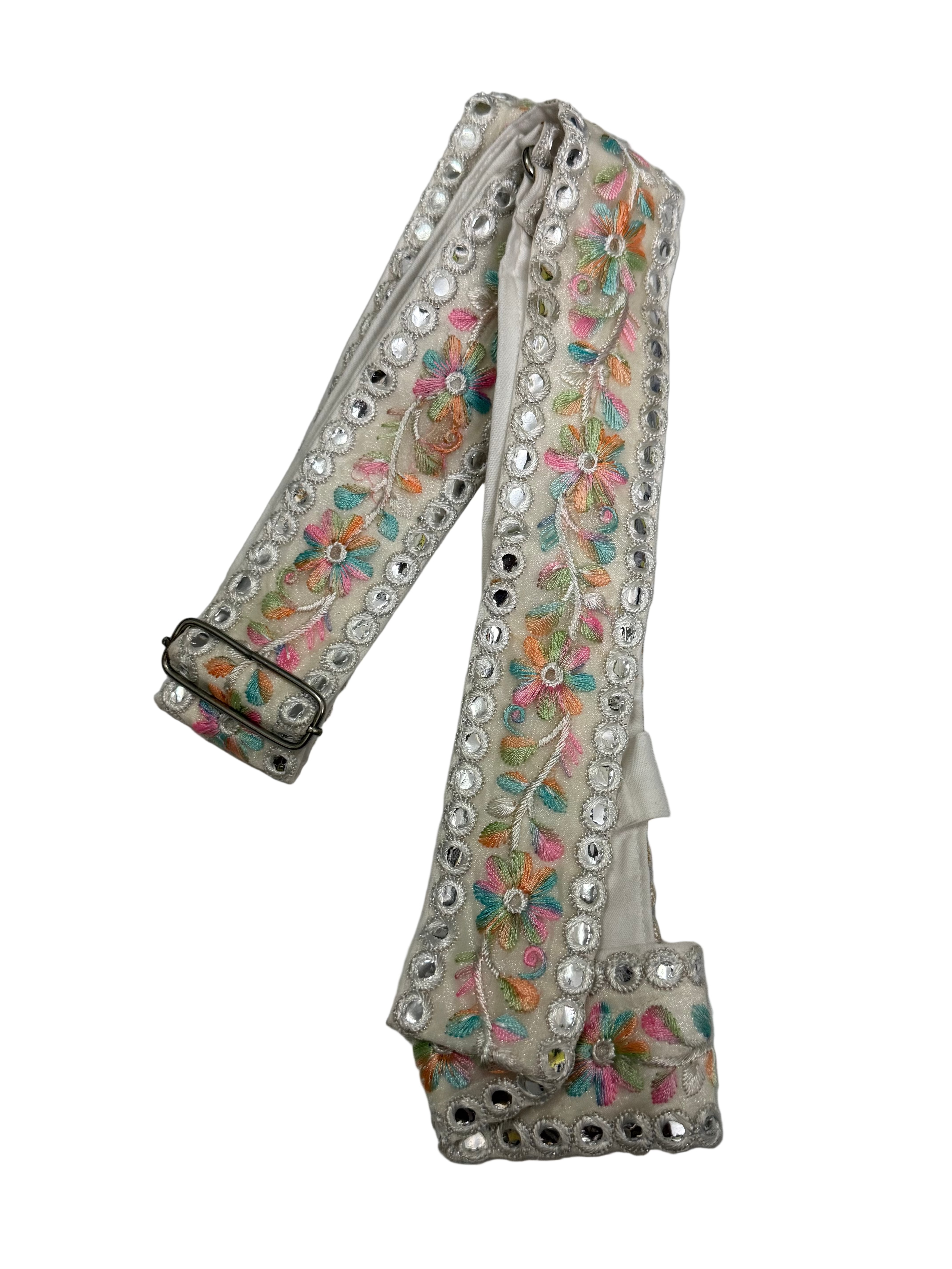 White with Colourful Flowers 2inch