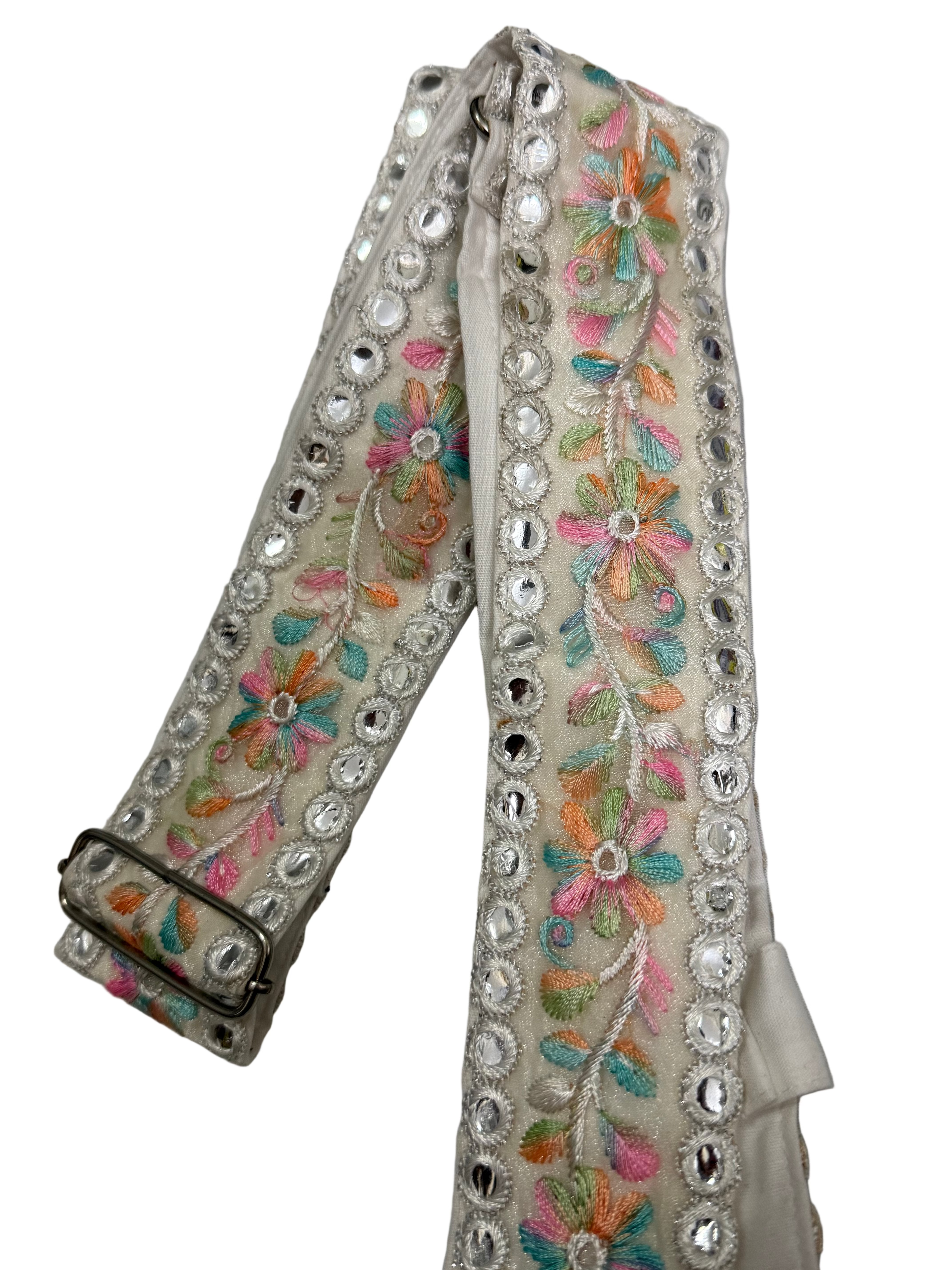 White with Colourful Flowers 2inch