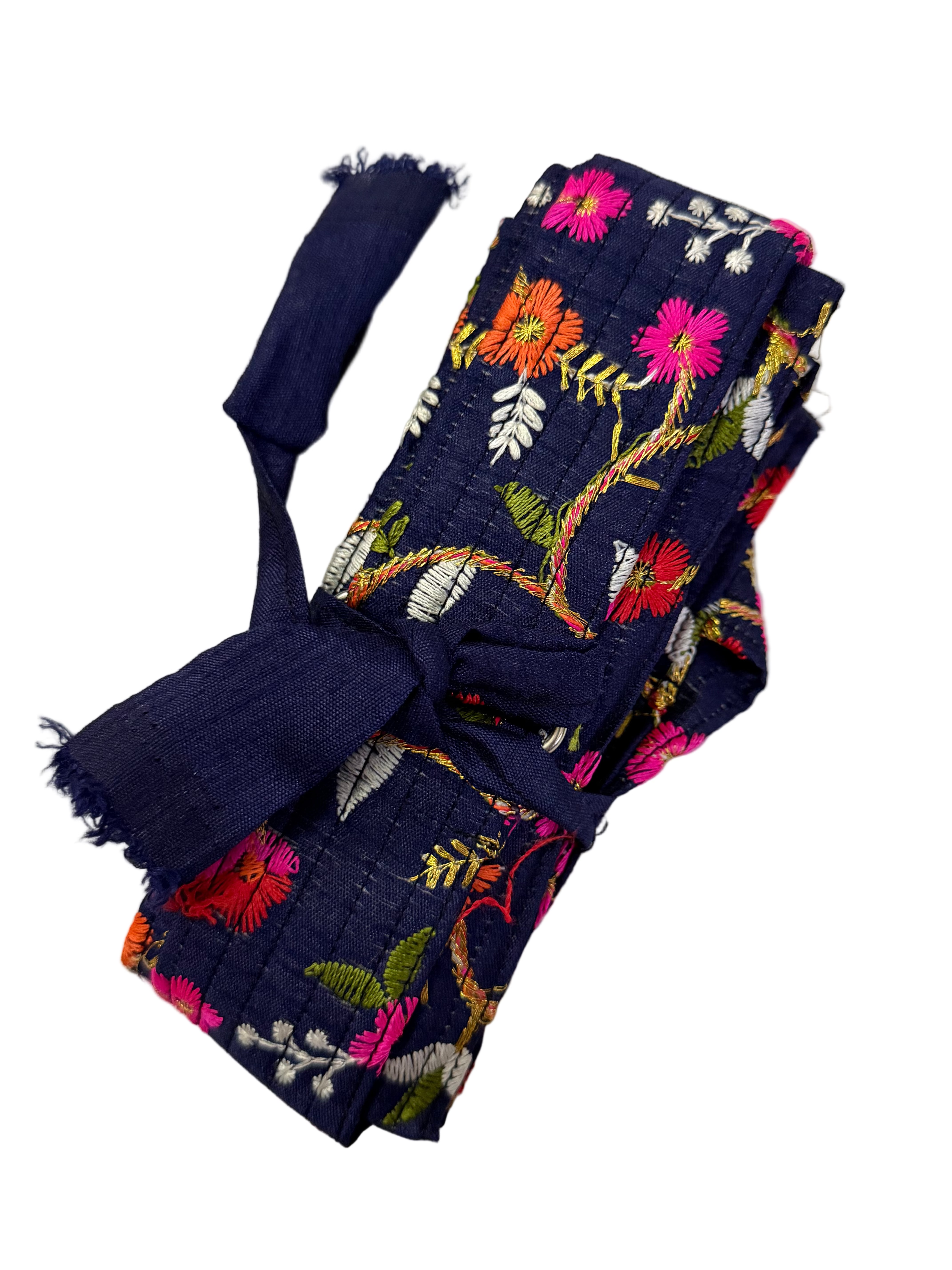 Navy Blue Floral Hajuri Gatra