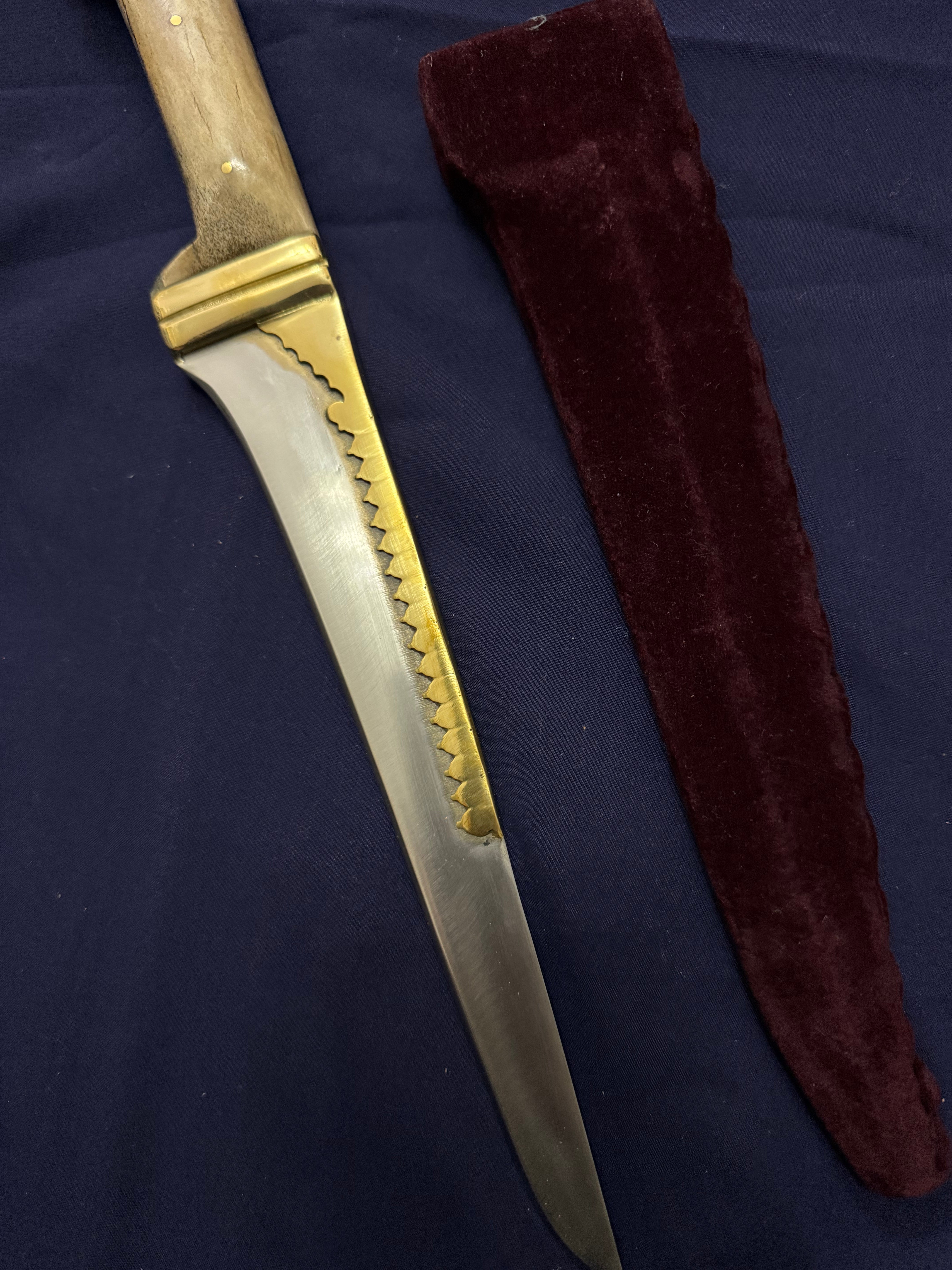 13" Bone Handle Velvet Khanjar (Maroon)