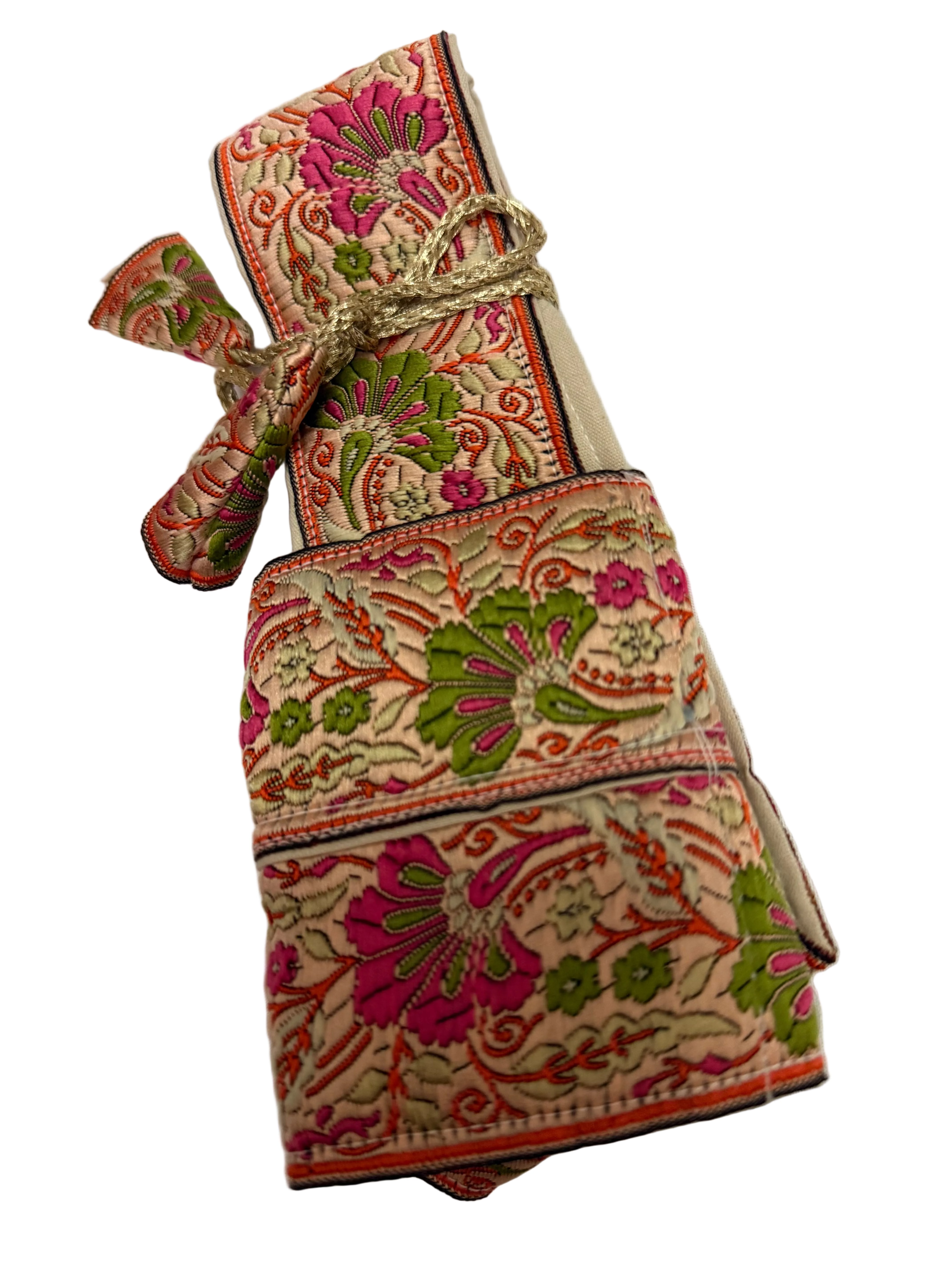 Cream colourful Hazooree Adjustable Gatra