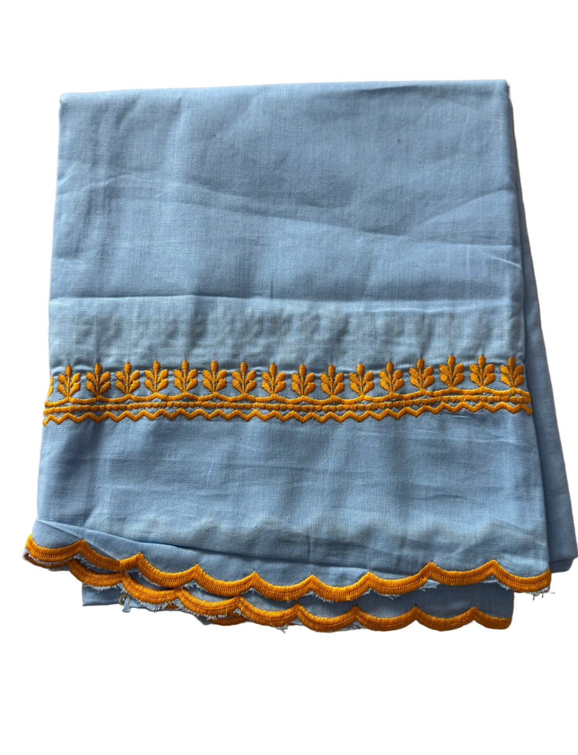 Light blue Hazzoria with orange embroidery