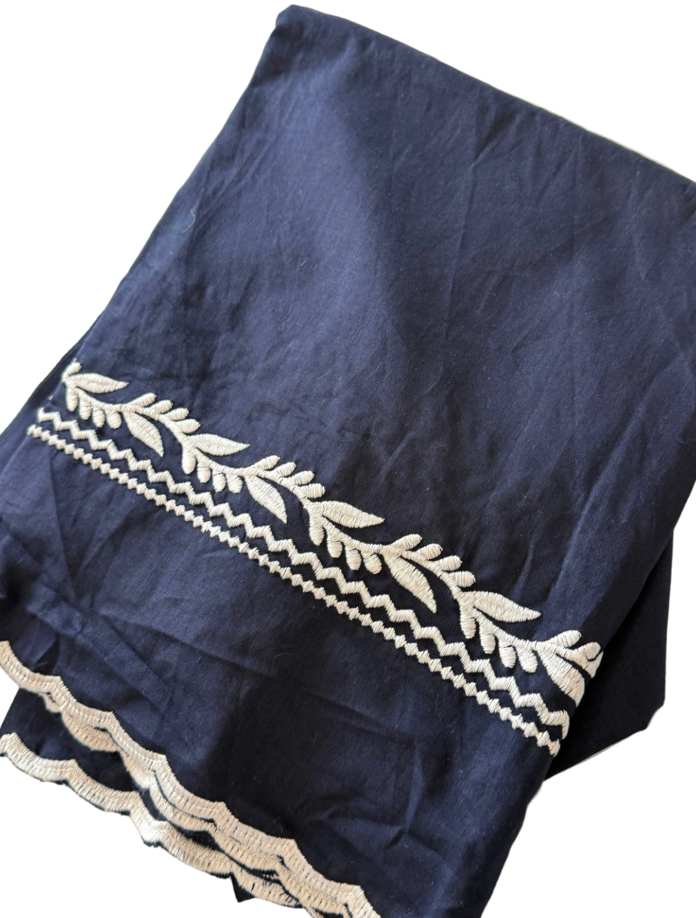 Navy Blue with white kadai hazzoria
