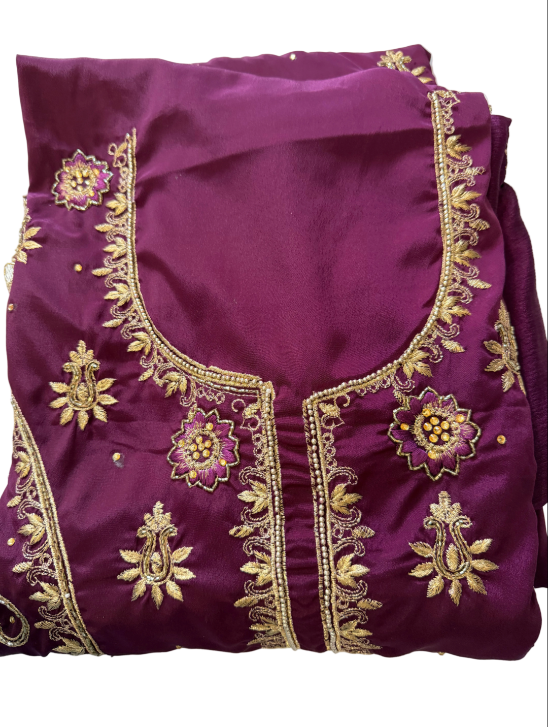 Purple Silk unstitched suit