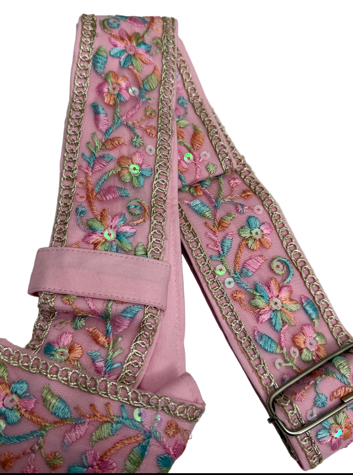 Cotton Candy Colour Flowered Gatra 2inch